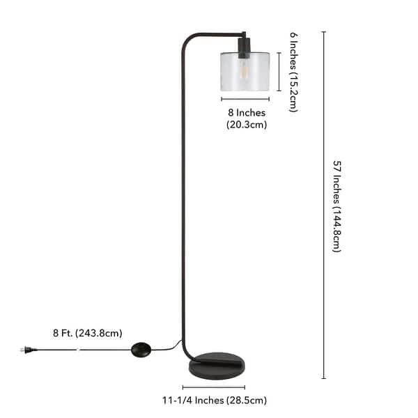 dimension image slide 1 of 3, Cadmus Industrial Farmhouse Metal Floor Lamp