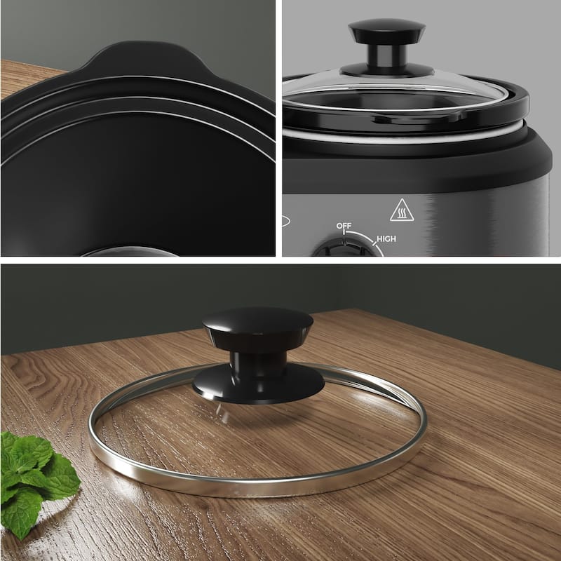 Dual Slow Cooker, Buffet Servers and Warmer, Gray