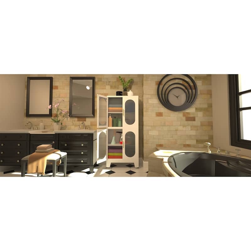 Storage Cabinet with Doors and Shelves
