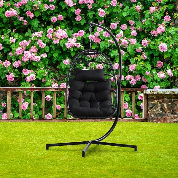 Patio Hanging Egg Chair Swing with Stand Bed Bath & Beyond 37774544