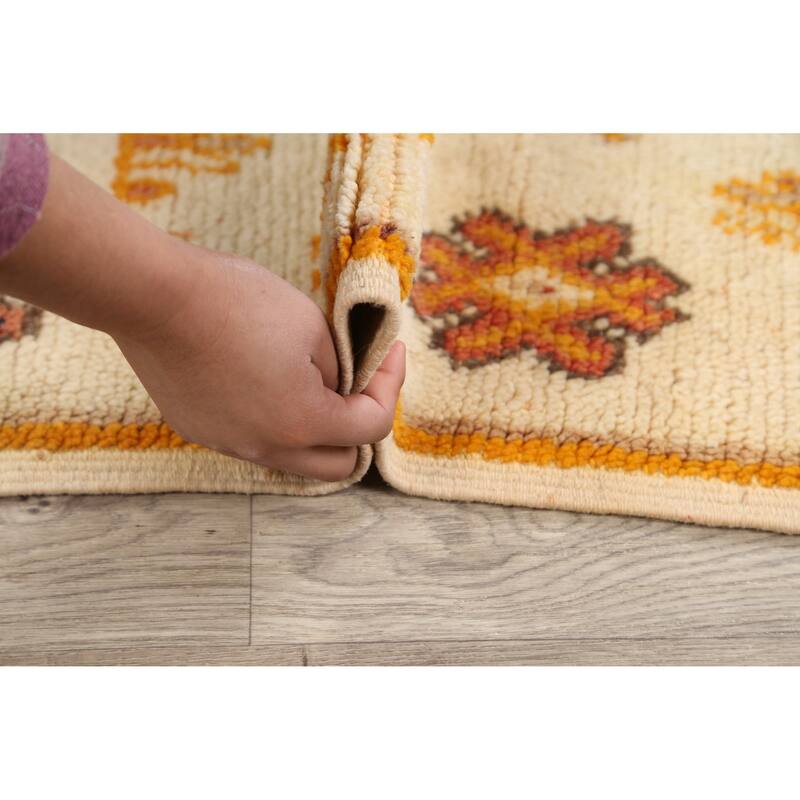 Tribal Moroccan Oriental Area Rug Wool Hand-knotted Foyer Carpet - 4'7" x 7'10"