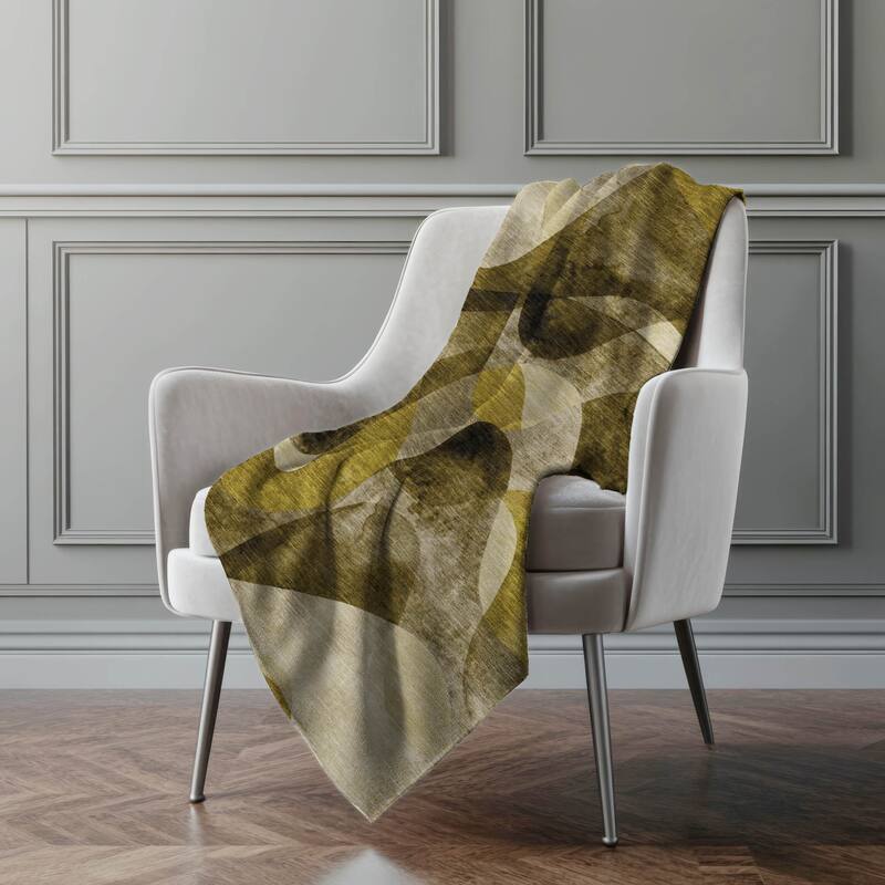 Premium Machine Washable Abstract Contemporary Sherpa Throw Blanket - Coffee - 4'2" x 5'10"