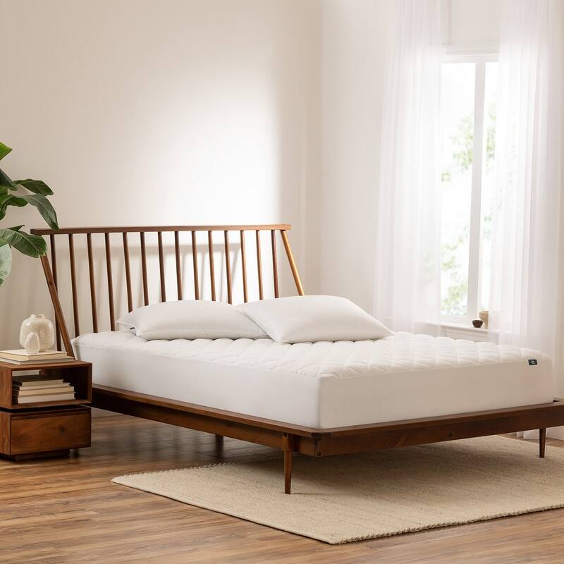 Serta Simply Clean Triple Action Antimicrobial Mattress Pad - White - Full