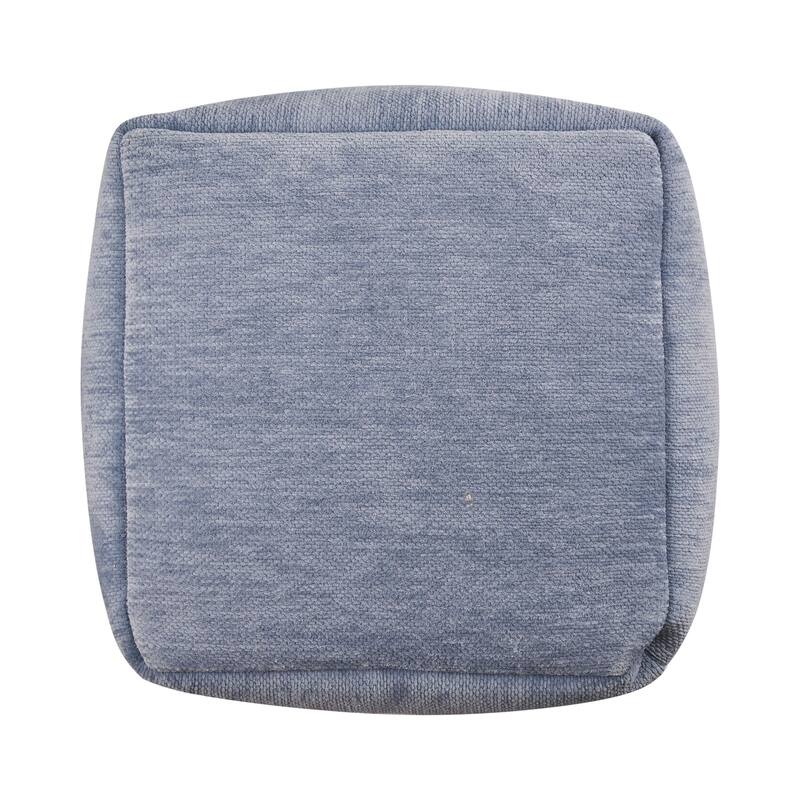 Sevita Transitional Solid Chenille Indoor Pouf