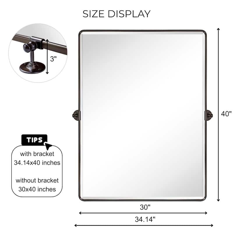 TEHOME Woodvale Rectangle Vertical Metal Wall Mirrors