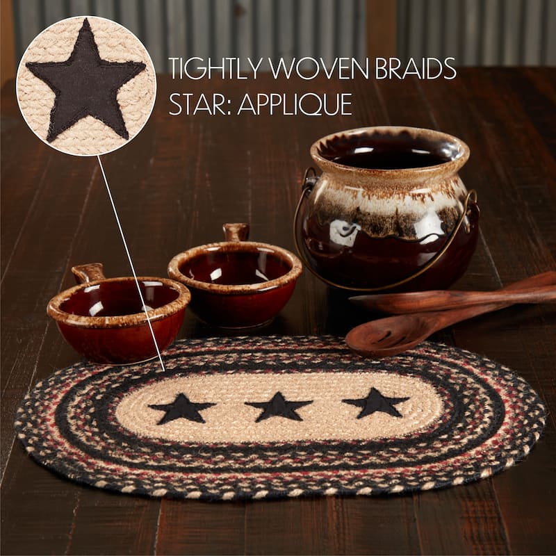 Colonial Star Jute Oval Placemat 12x18 - Single