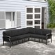 preview thumbnail 42 of 144, Aluminum Patio Outdoor Sectional Sofa Set with Fire Pit, Swivel Rocking Chairs and Ottomans