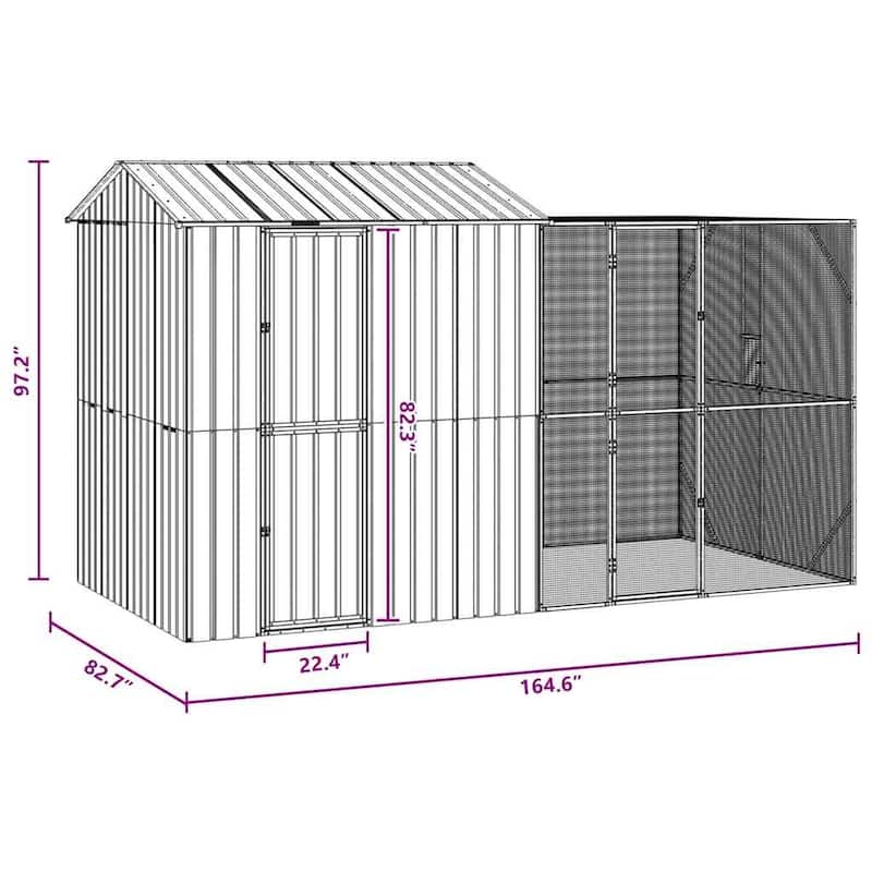 vidaXL Bird Cage Anthracite Galvanized steel