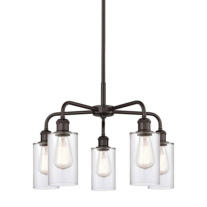 Innovations Lighting 516-5CR-15-22 Clymer Chandelier Clymer 5 Light - Oil Rubbed Bronze / Clear
