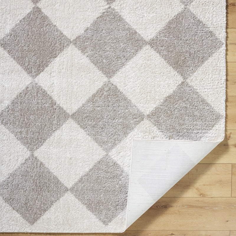 Livabliss Scandinavian Fossay Shag Diamond Washable Area Rug