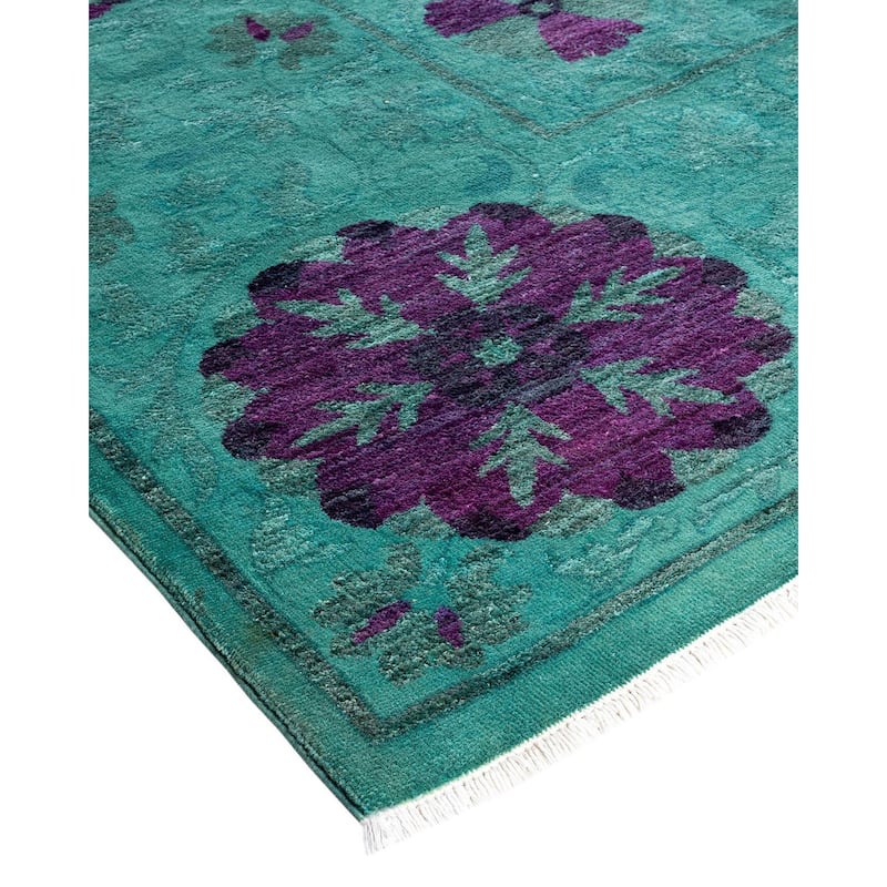 Vibrance, One-of-a-Kind Hand-Knotted Area Rug - Green, 9' 2" x 12' 1" - 9' 2" x 12' 1"