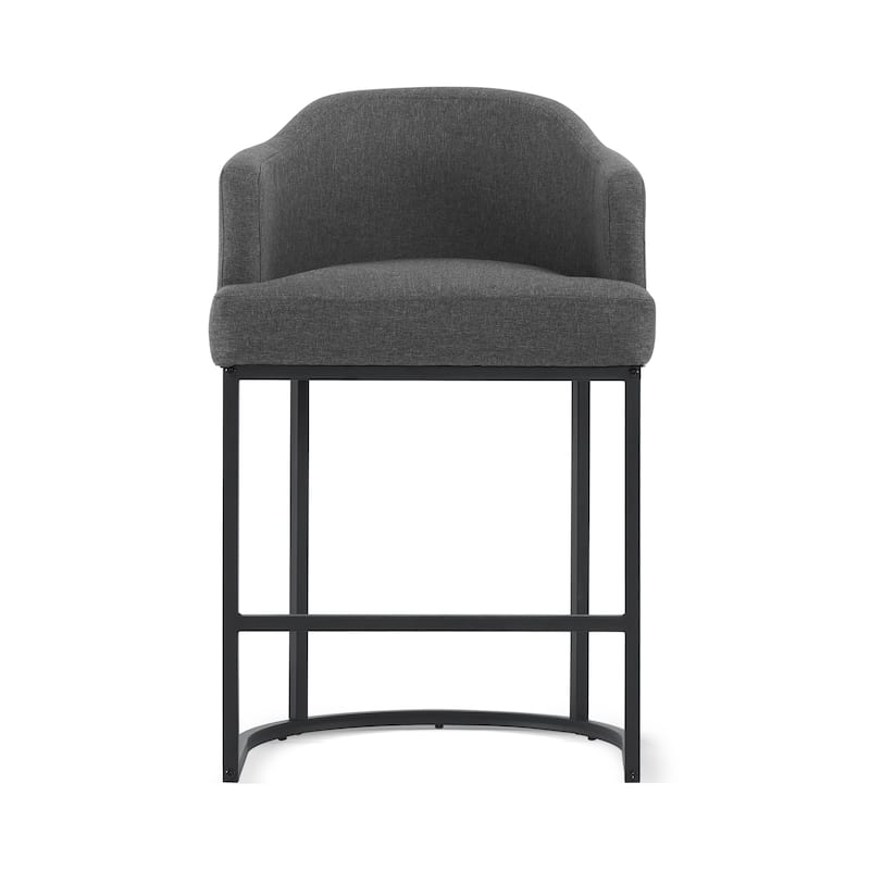 26.in Modern Set of 4 Barstool Fabric/Leather Upholstered Counter Height Stool with Metal Frame for Kitchen Island