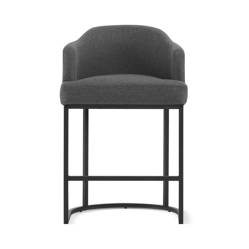 26 in. Bar Stools Upholstered Counter Stools Modern Low Back Metal Kitchen Island Stools - 22.7" W x 21" D x 35.2" H