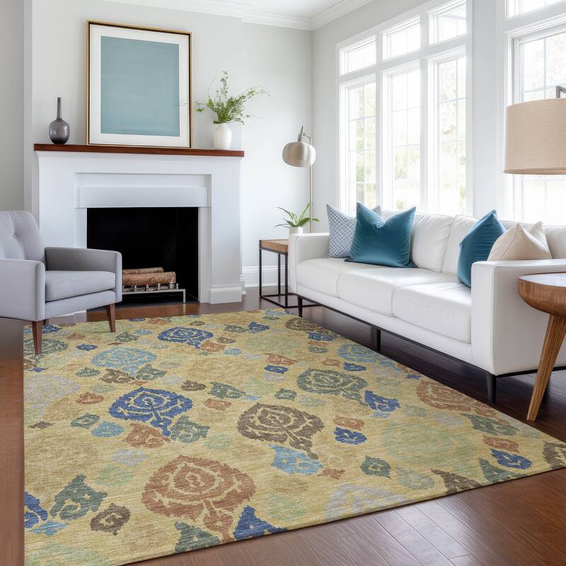 Machine Washable Indoor/ Outdoor Casual Zona Chantille Rug