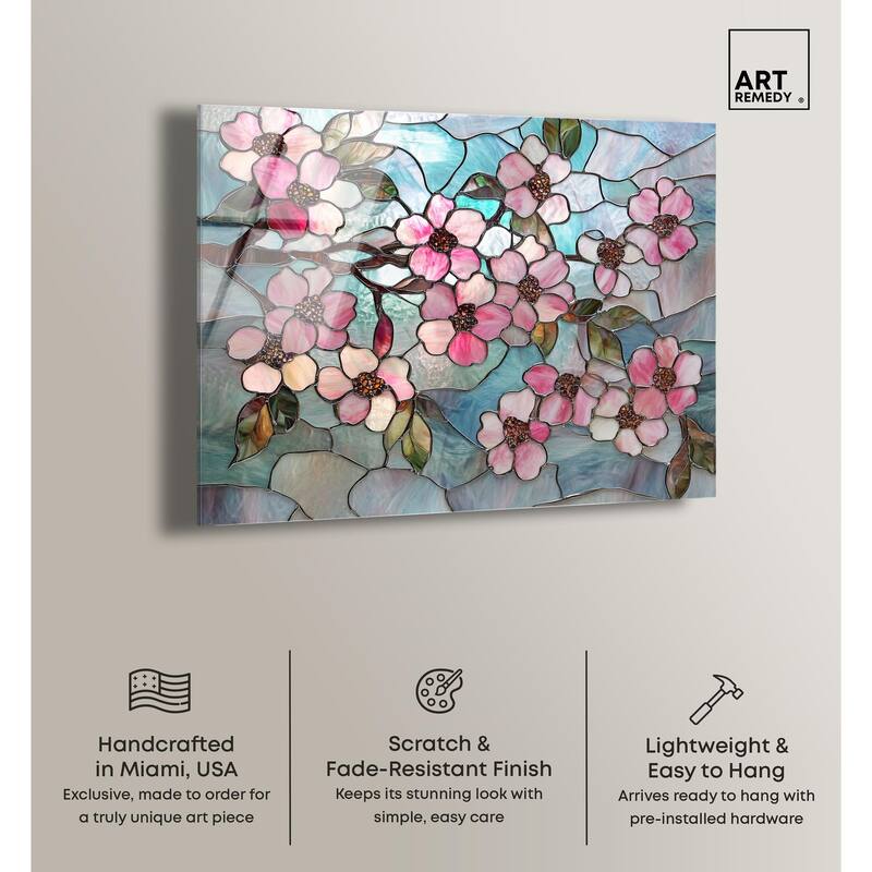 Shimmering Spring Blossoms II Acrylic by Art Remedy, Ready to Hang