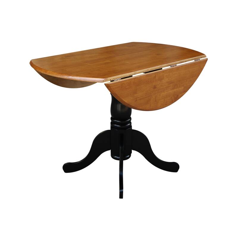 42" Drop Leaf Dining Table with 4 Ladderback Chairs - 5 Piece Set