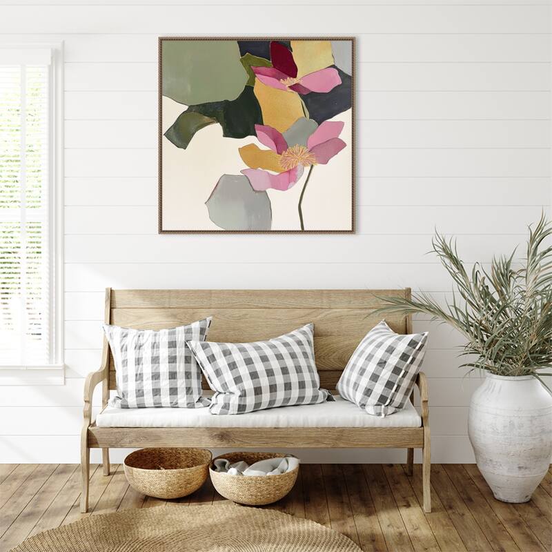 Blossom in Pink No. 1 by Lazar studio Framed Canvas Wall Art Print