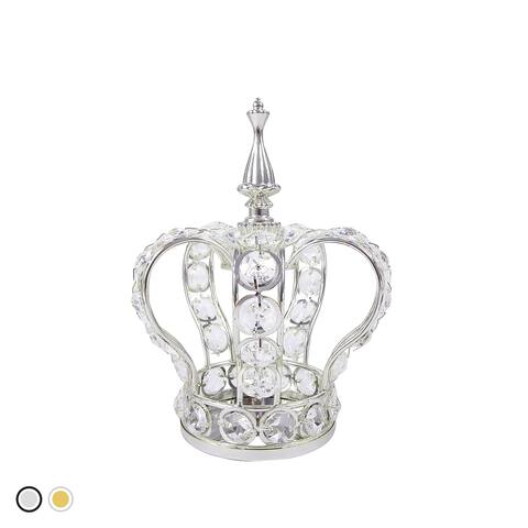 Crystal Bead Crown Decor Centerpiece with Mirror
