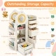 preview thumbnail 4 of 6, Gymax Kids Toy Storage Organizer Multipurpose Bookshelf w/ Cabinets &