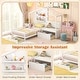 preview thumbnail 5 of 8, Gymax Twin Size House Bed Kids Platform Bed w/ Padded Bench & Floating
