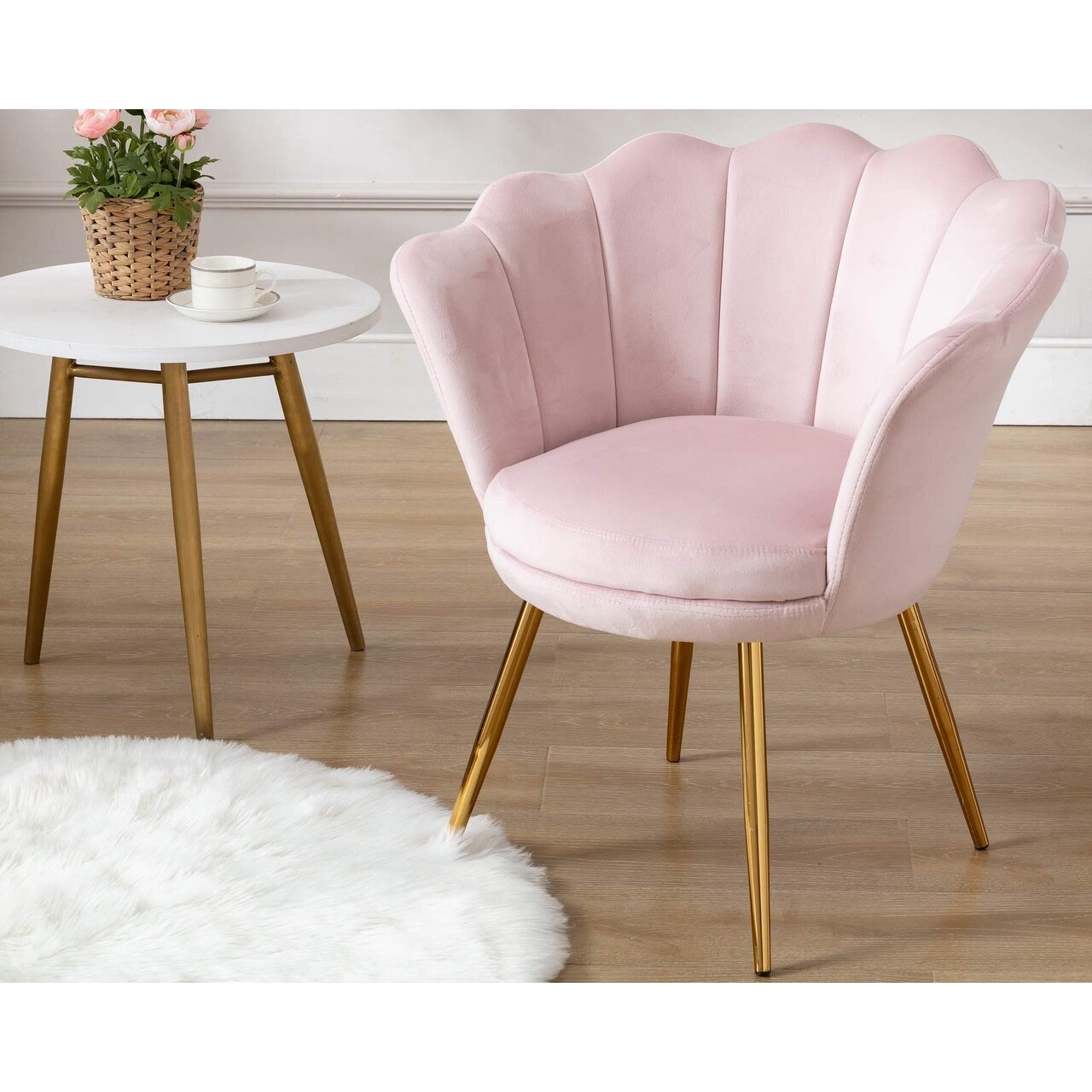 Living Room Chairs, Velvet Makeup Vanity Chair with Back Arm