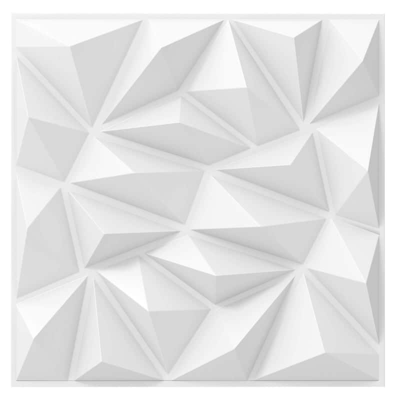 Costway 20/40 Pack 3D Wall Panels PVC Diamond Textured Wall Tiles for