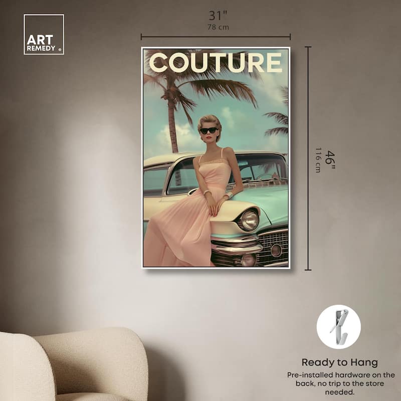 Vintage Beach Car Cover Canvas by Art Remedy