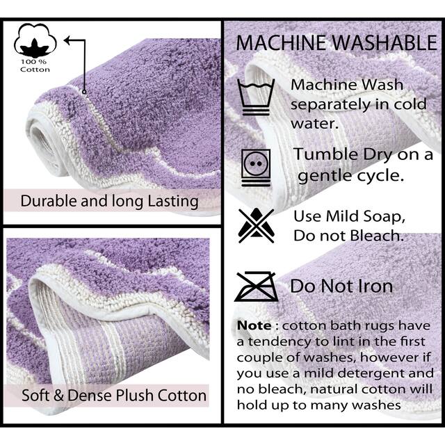 Home Weavers Allure Collection Absorbent Cotton, Machine Washable and Dry Bath Rugs