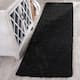 SAFAVIEH Laguna Shag Verdiana Solid Color 2-inch Thick Shag Rug - 2'3" x 8' Runner - Black