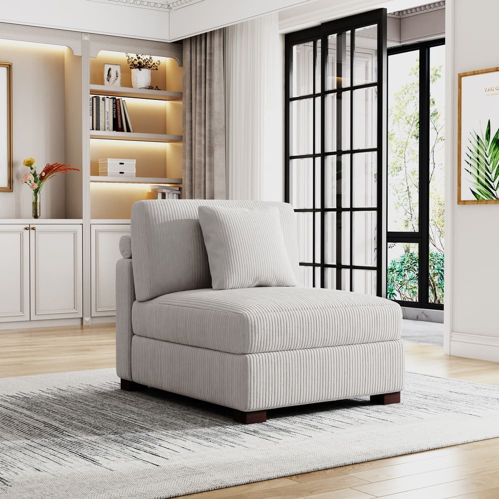 Corduroy Armchair Sofa Corner Chairs With Pillows