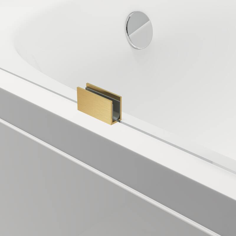 FELYL 48-inch Hinged Frameless Tub Door with Heat Soaking Process and Protective Coating Clear Glass