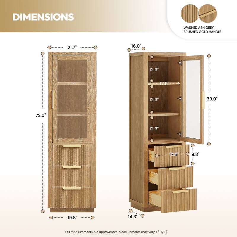 Santarem Solid Wood Bathroom Storage Cabinet