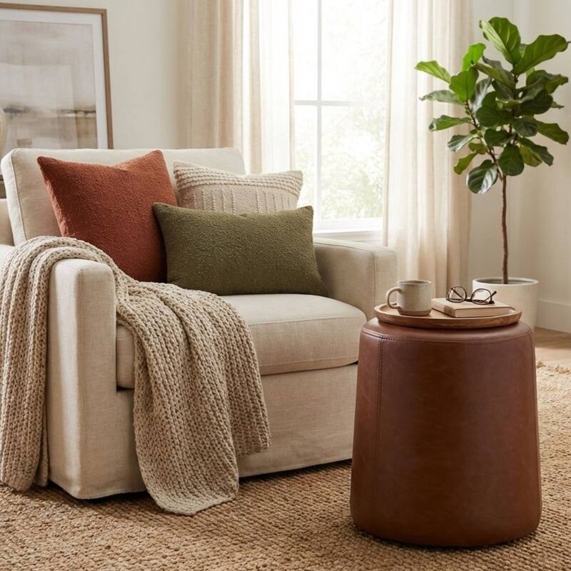 HomePop Organic Shape Ottoman