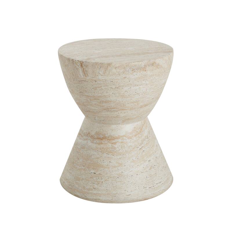 Roomfitters Outdoor Lightweight MGO Accent Side End Table for Patio, Garden, or Living Room