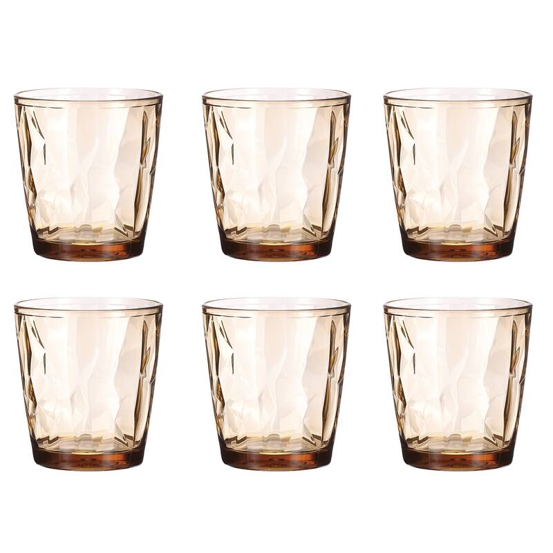 6Pcs Acrylic Drinking Glasses Plastic Reusable Tumblers - 10oz
