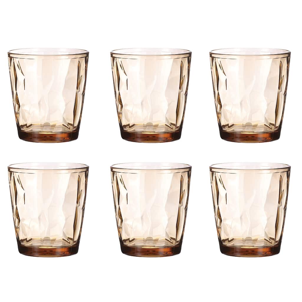 6Pcs Acrylic Drinking Glasses Plastic Reusable Tumblers - 10oz