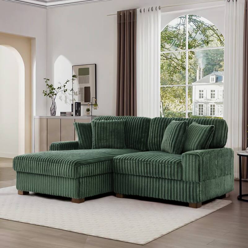 118.4"W Plush Modular Sectional Sofa with Pillows