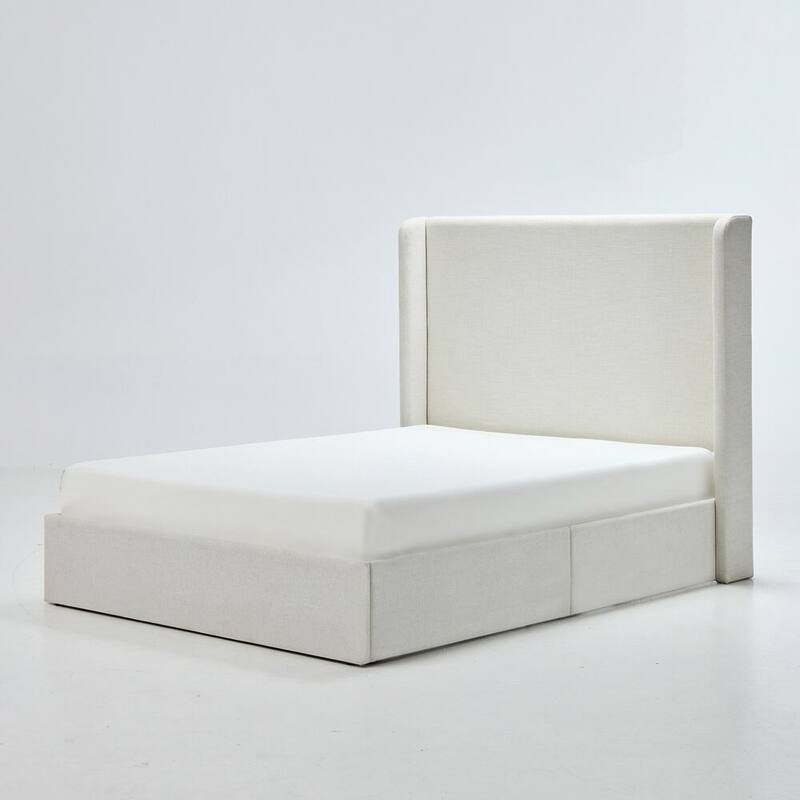 Upholstered Wingback Bed Without Wooden Slats Box Spring Required