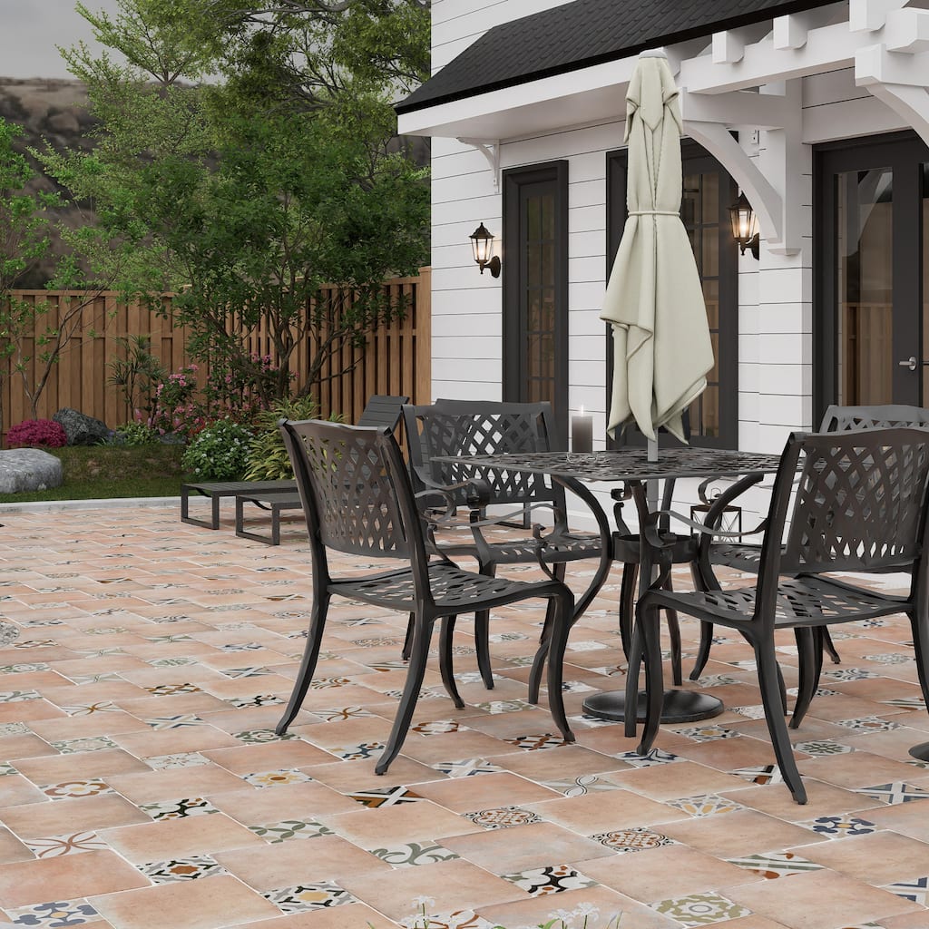 Merola Tile Benisa Marelle Cotto with Aida Taco 11-7/8" x 17-3/4" Porcelain Floor and Wall Tile - Case (22 Tiles)