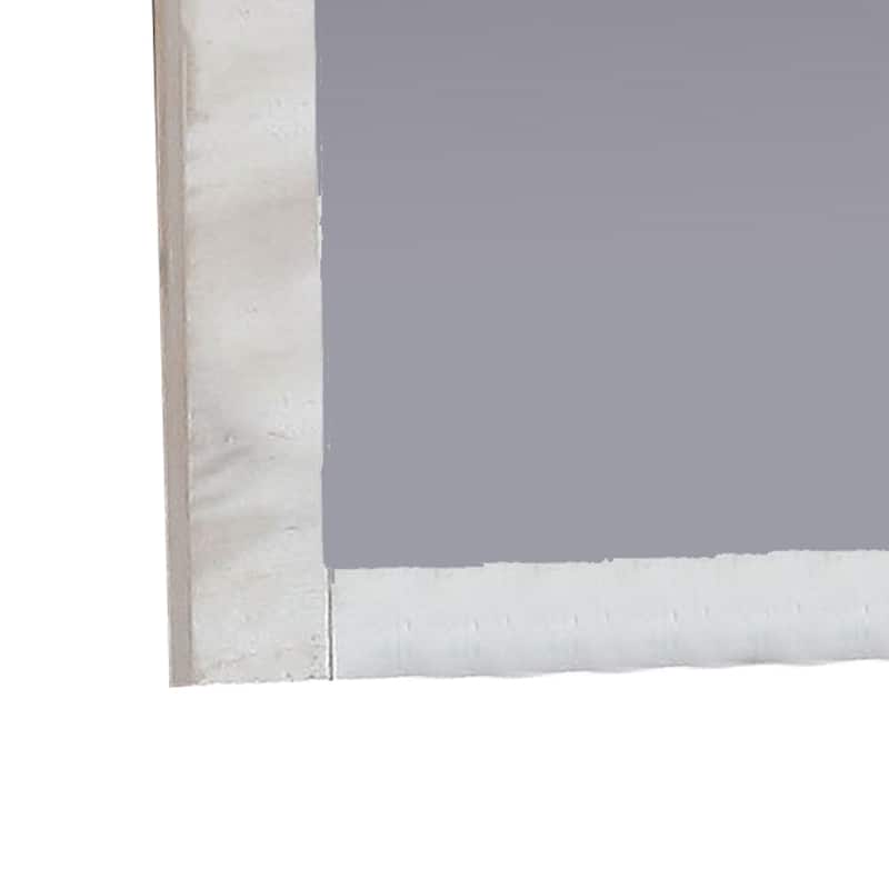 39 Inch Wooden Frame Mirror with Arched Top, White