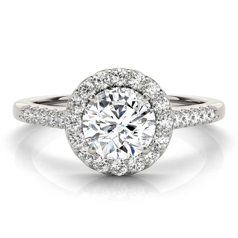 Auriya 14k-White Gold Lab Grown Round Diamond Halo Engagement Ring 0.50 to 5.00 ct. tw. (F-G VS) - 8 - 0.75 ct. tw.