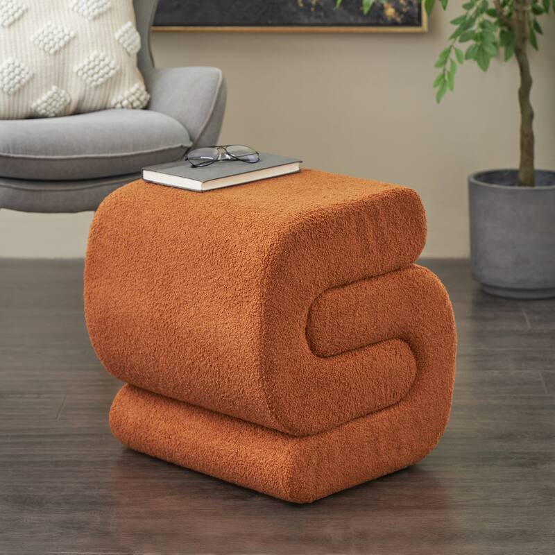 White, Gray or Copper Polyester S- Shaped Room Ottoman with Connected Arches - Copper