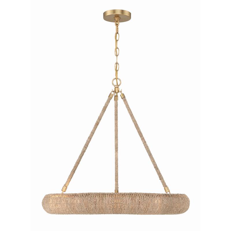 Oakley 1 Light Soft Gold Chandelier - 24"W x 3.5"H x 24"D