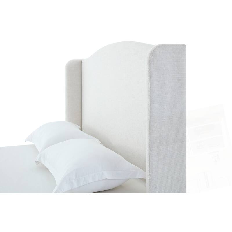 Upholstered Wingback Headboard Bed Platform Bed No Box Spring Needed