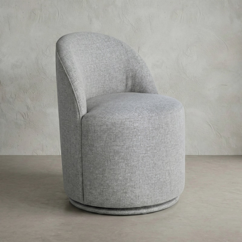 Furniture of America Dorimane Modern Upholstered Round Swivel Dining Chair - Grey Fabric
