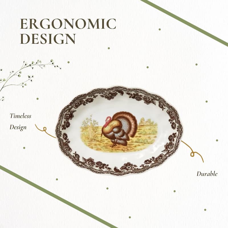 Spode Woodland Oval Fluted Dish