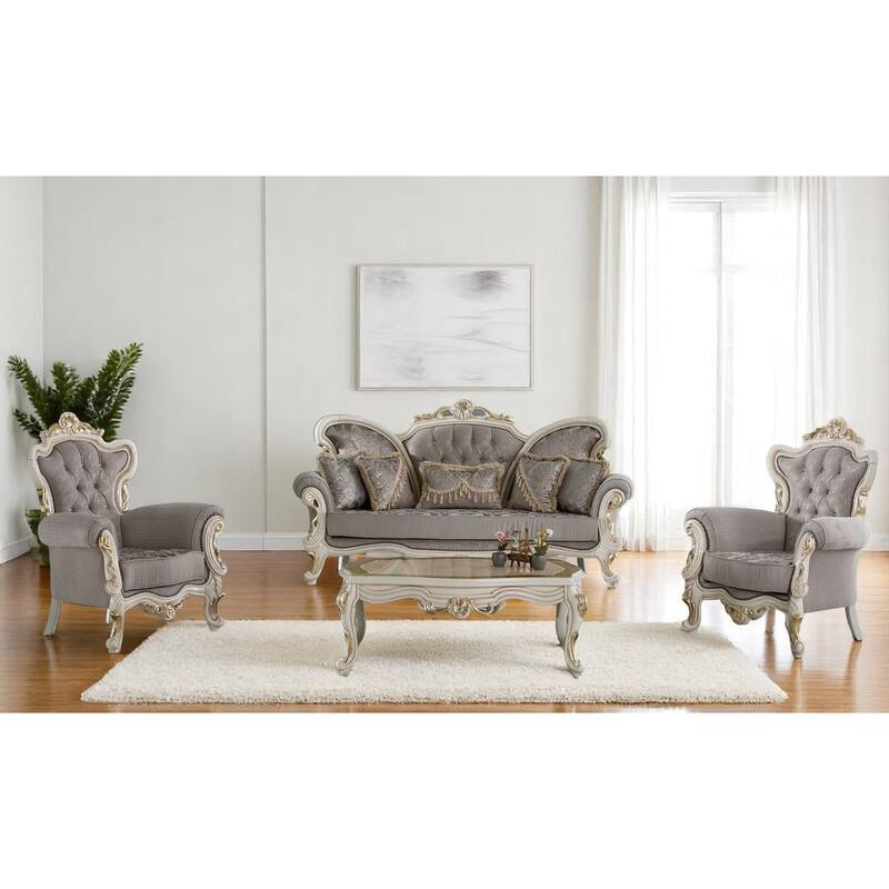 Roota 3 Pieces Living Room Sets 1 Sofa 2 Chair - Grey