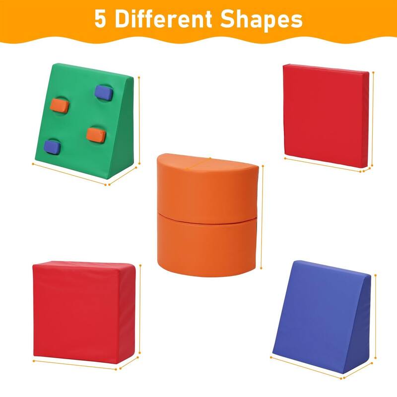 Toddler Foam Climbing Blocks Set - 5PCS Indoor Active Playset