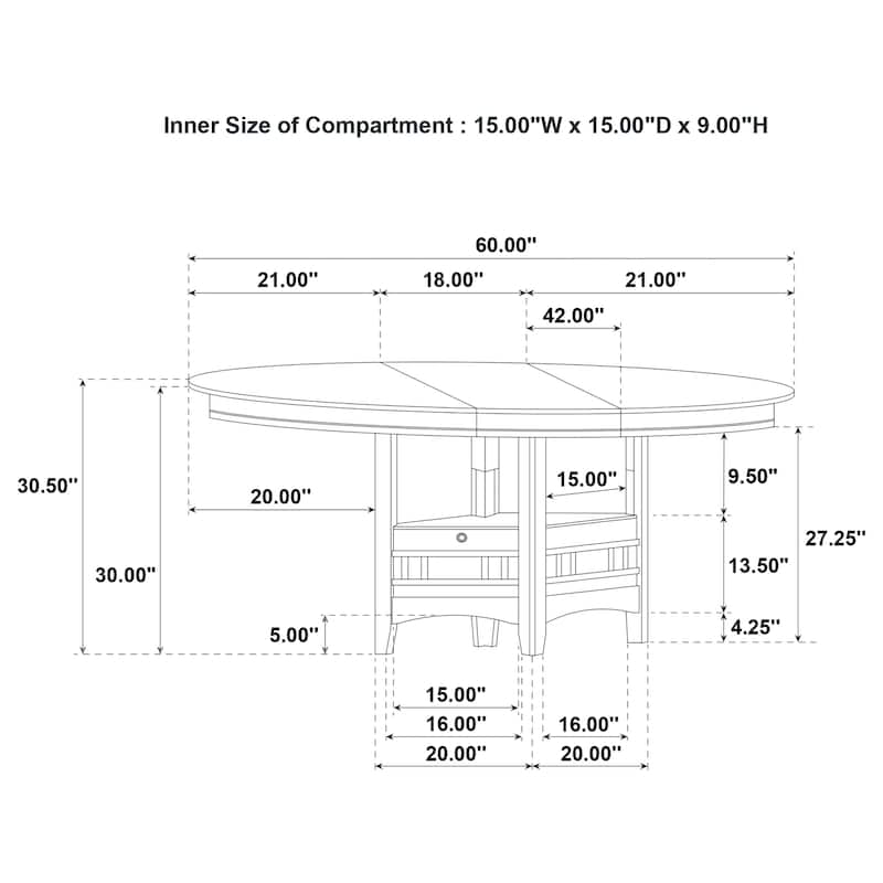 Lavon Oval 60-inch Wood Extension Leaf Dining Table