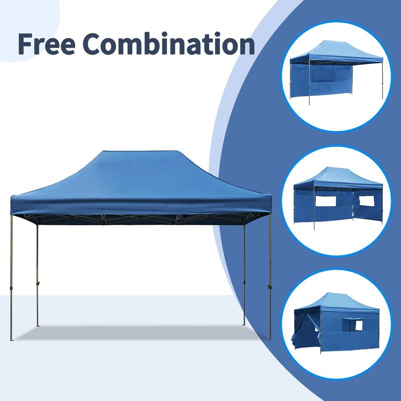 Clihome 10x15 Pop Up Canopy Tent with 4 Sidewalls, 3 Height Adjustable Outdoor Party Event Tent